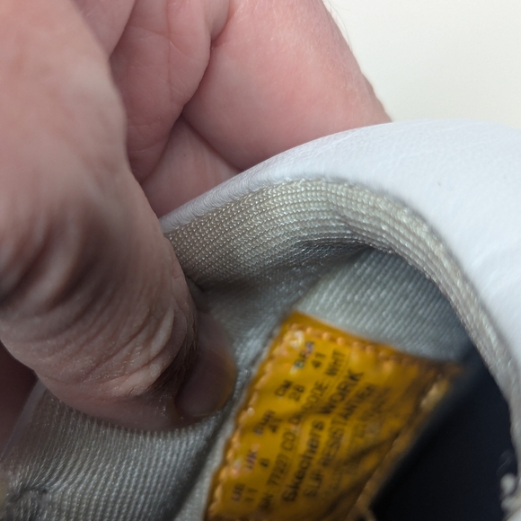 Sketchers Candaba Skid Resistant White Leather Women's Work Clog Size 11 - Picture 8 of 8